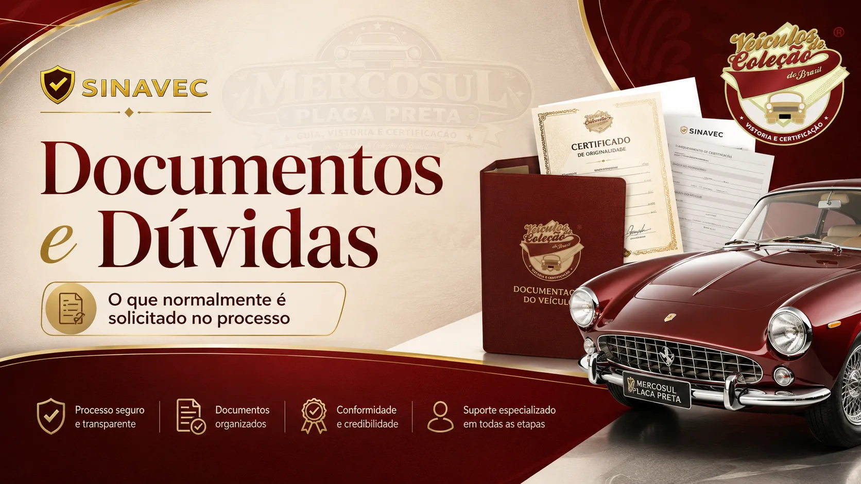 Legislação e documentos sobre veículo de coleção