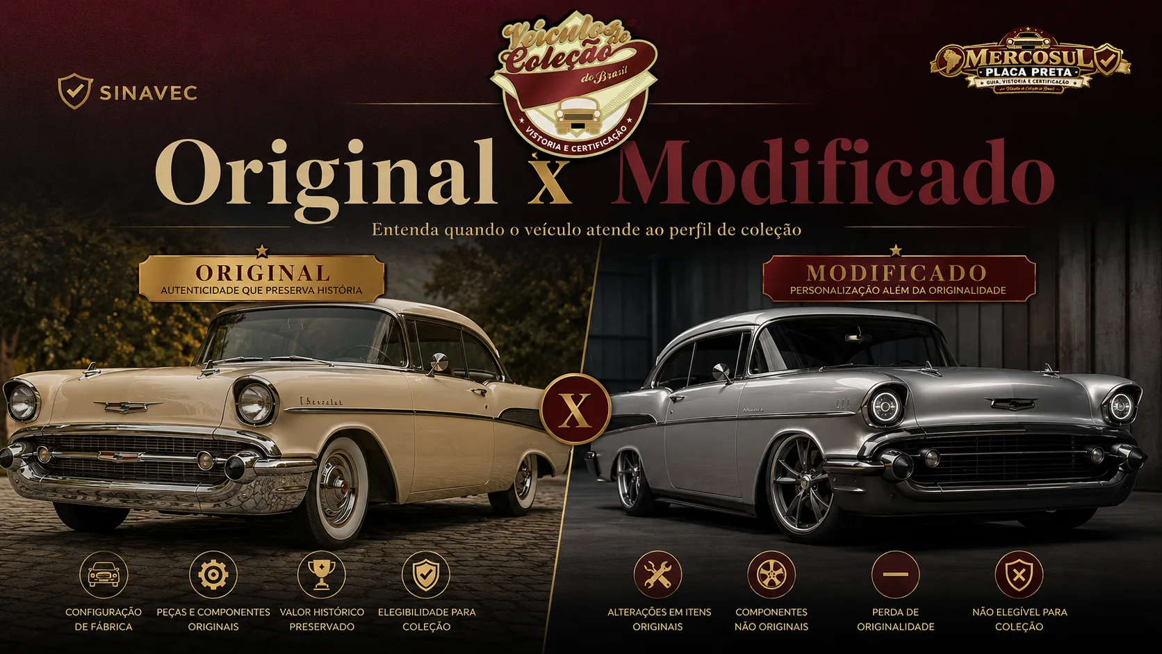 Comparativo visual entre veículo original e modificado